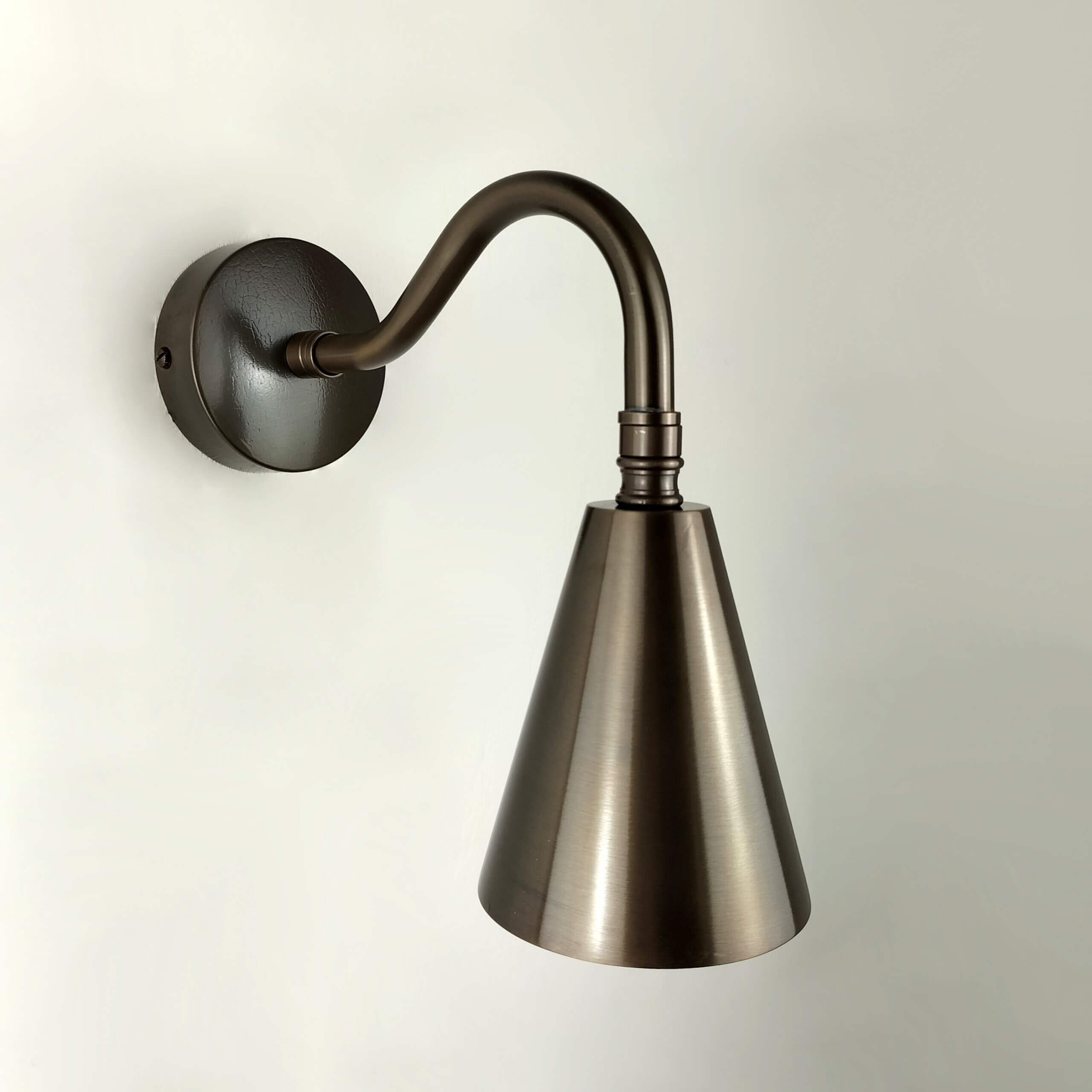 Swan Neck Brass Cone Wall Light Lighting Swan Neck Brass Cone Wall Light Lighting