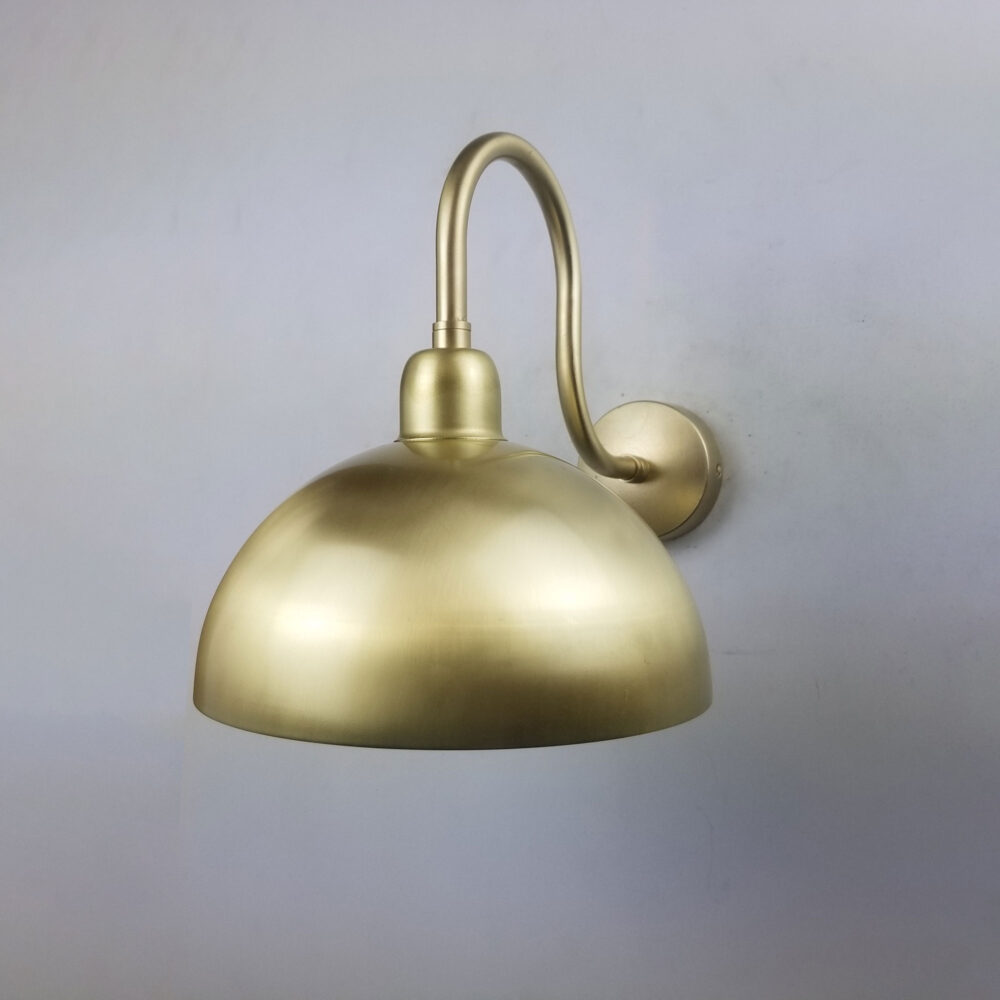 Swan Neck Brass Dome Wall Light Brass Lighting