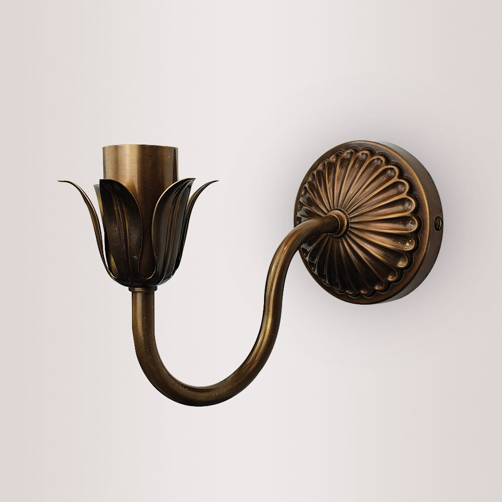Decorative Floral Brass Wall Light
