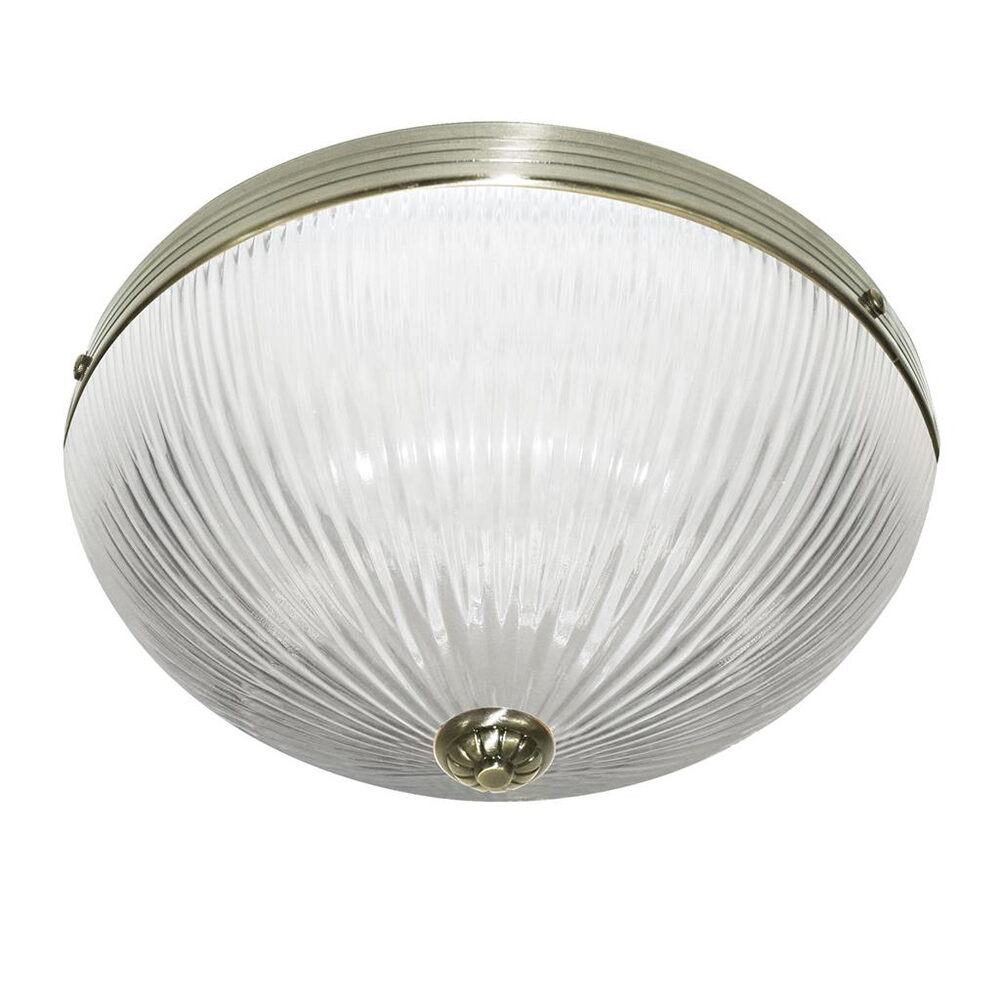 Brushed Gold With Clear Glass Dome Semi-Flush Ceiling
