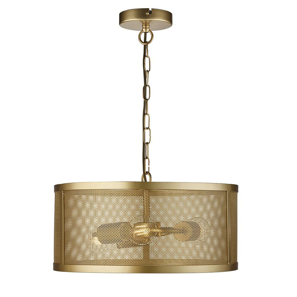 3 Light Matt Gold Semi Flush Ceiling