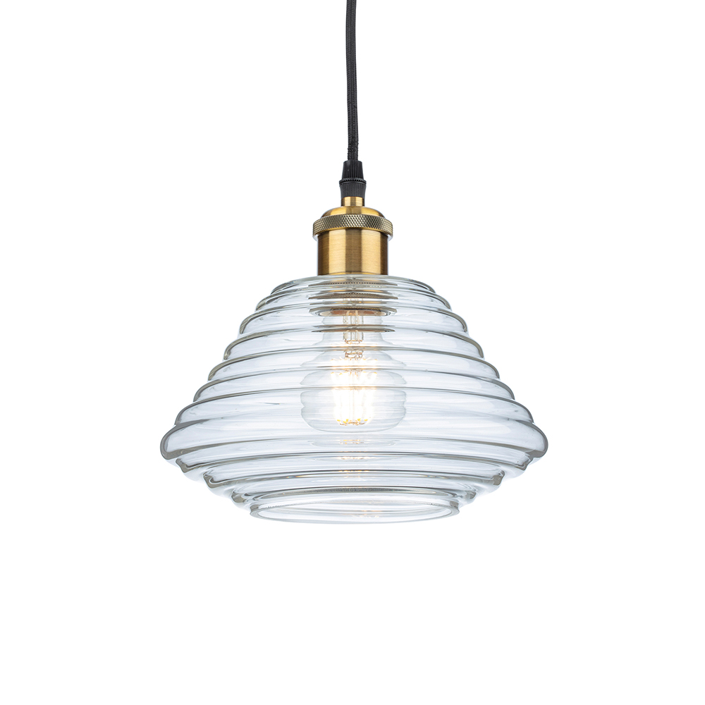 Retro Style Clear Glass Pendant Ceiling