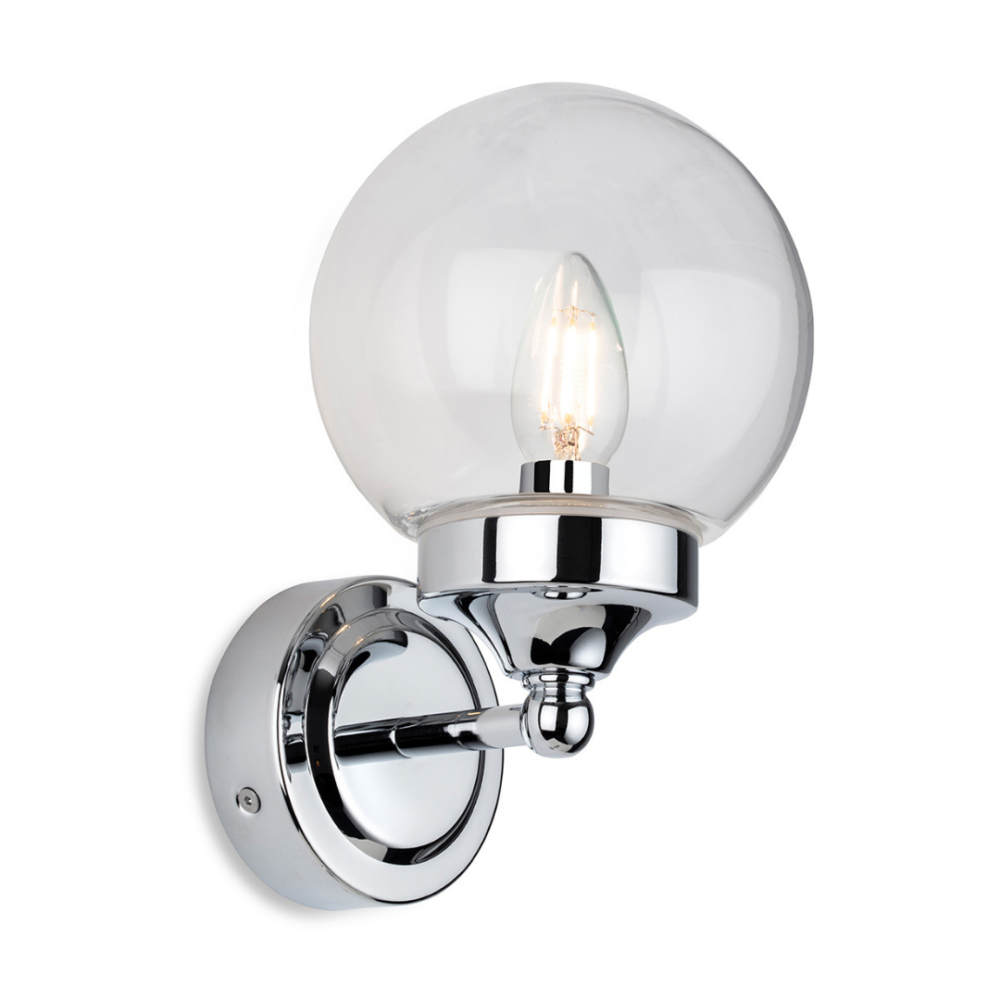 Chrome Wall Light with Clear Glass Lighting