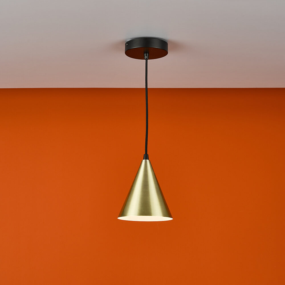 Small Ribbed Copper Pendant Ceiling