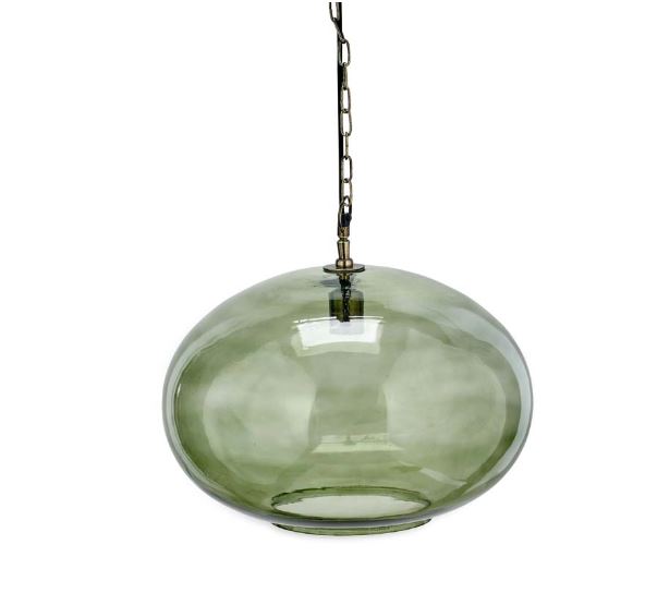 Large Oval Smoked Glass Pendant (Order of Two) Ceiling