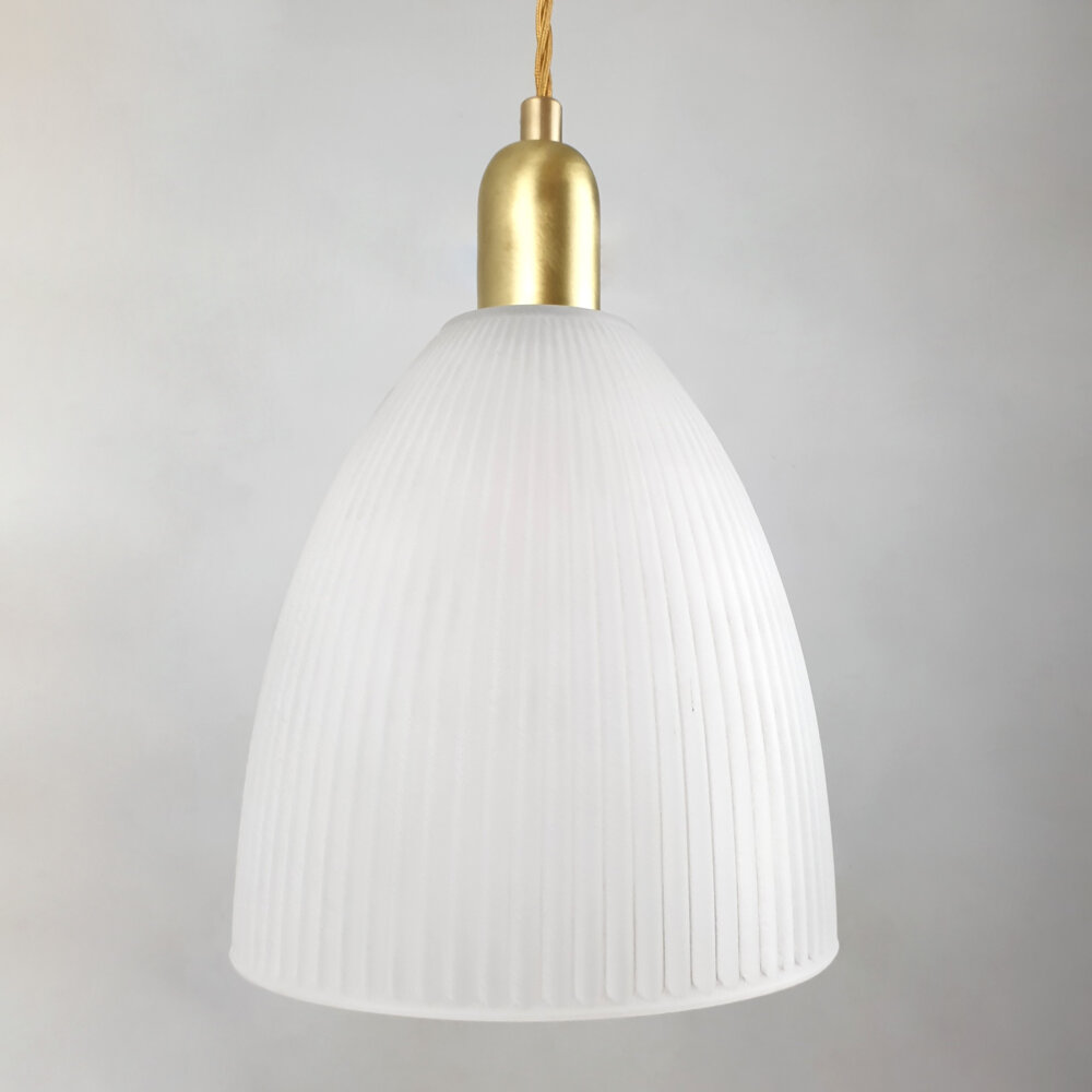 etched glass dome brass pendant