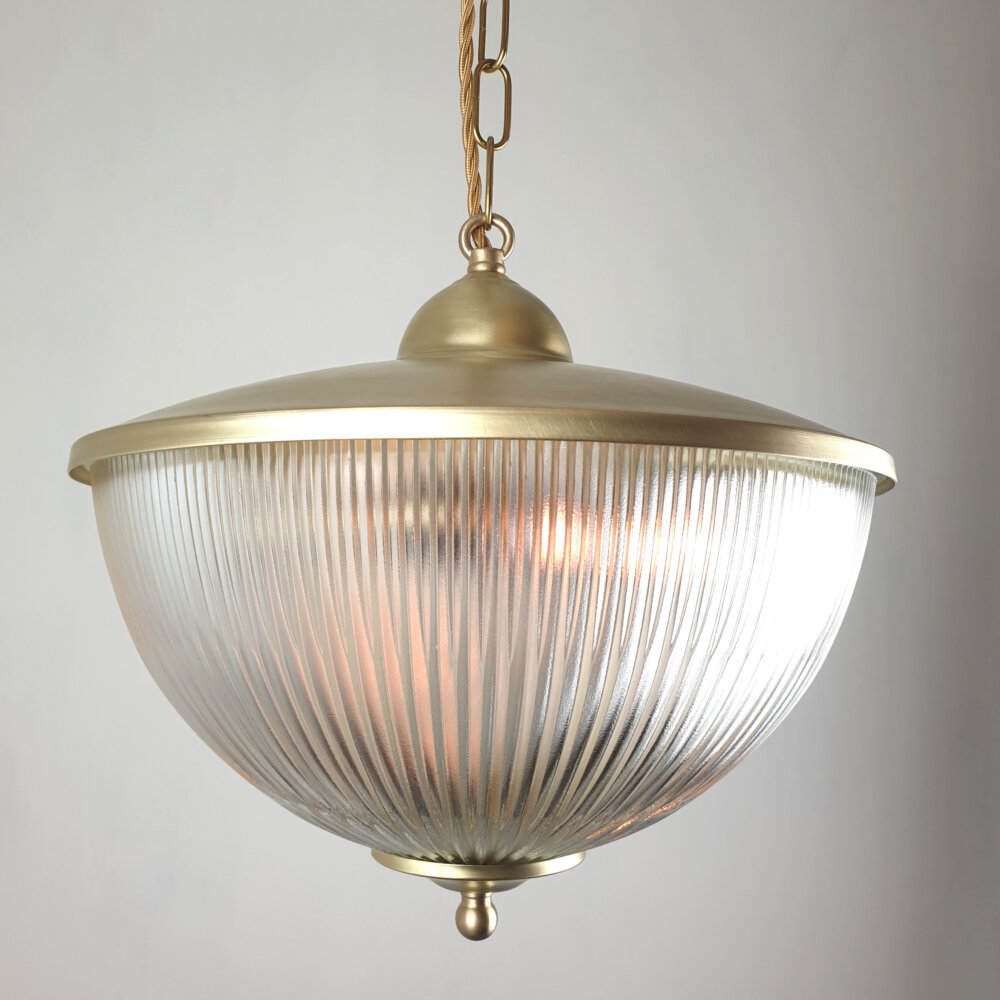 prismatic dome acorn brass pendant