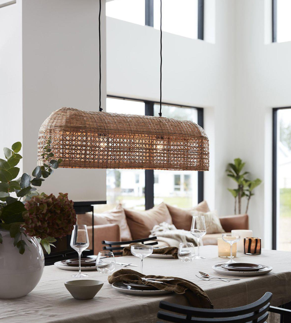 Oblong Rattan Pendant Ceiling