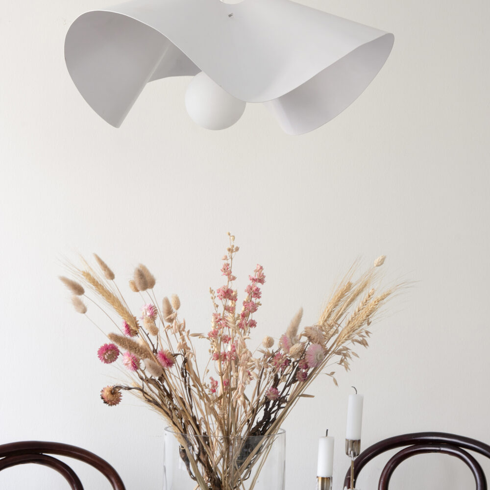 statement white wave pendant