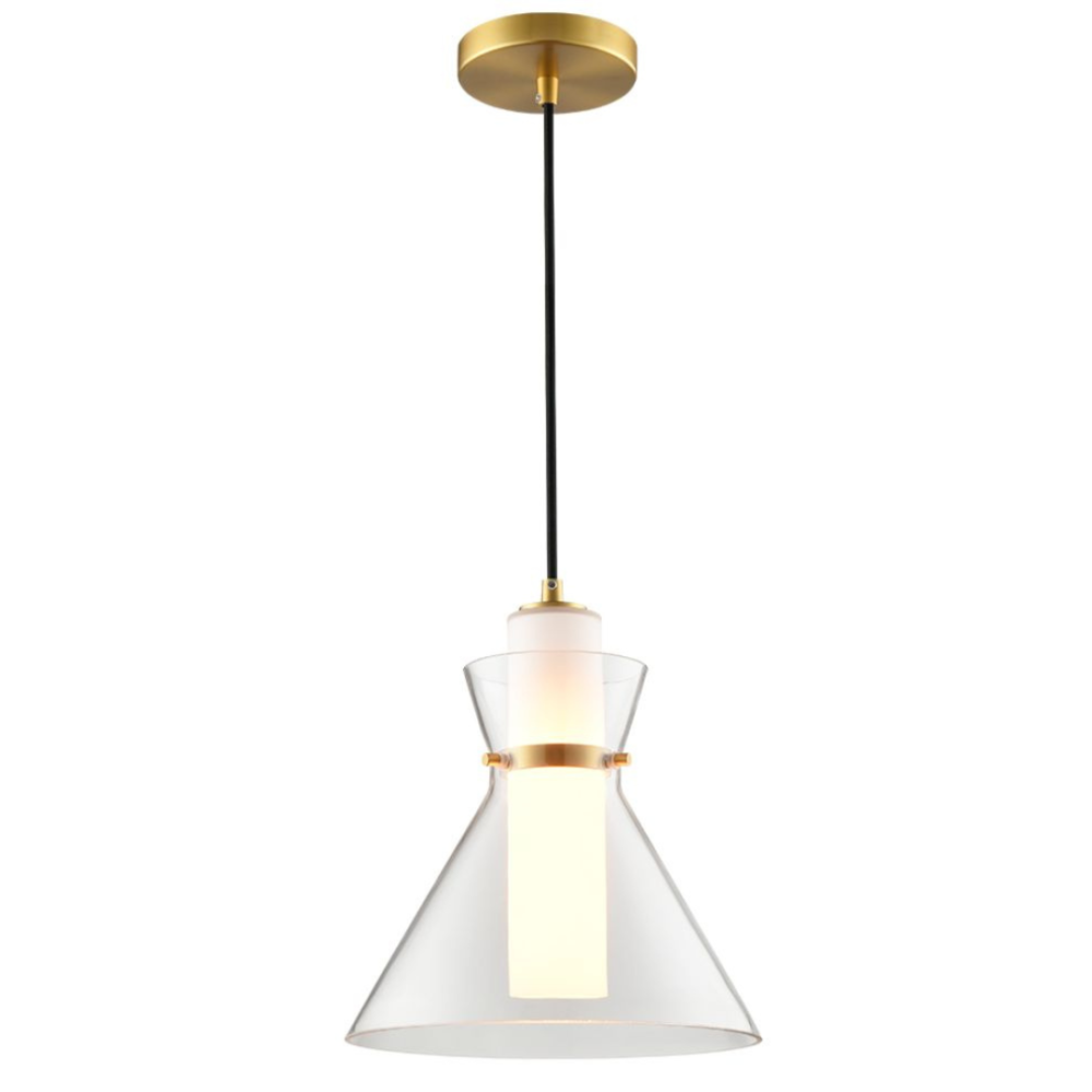 Aged Brass & Tapered Glass Pendant Pendants