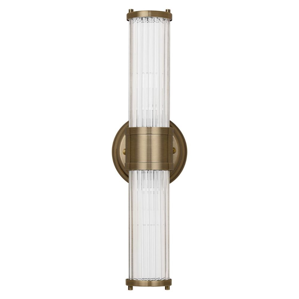 Black & Glass Rod Floating Wall Light (IP44) Bathroom