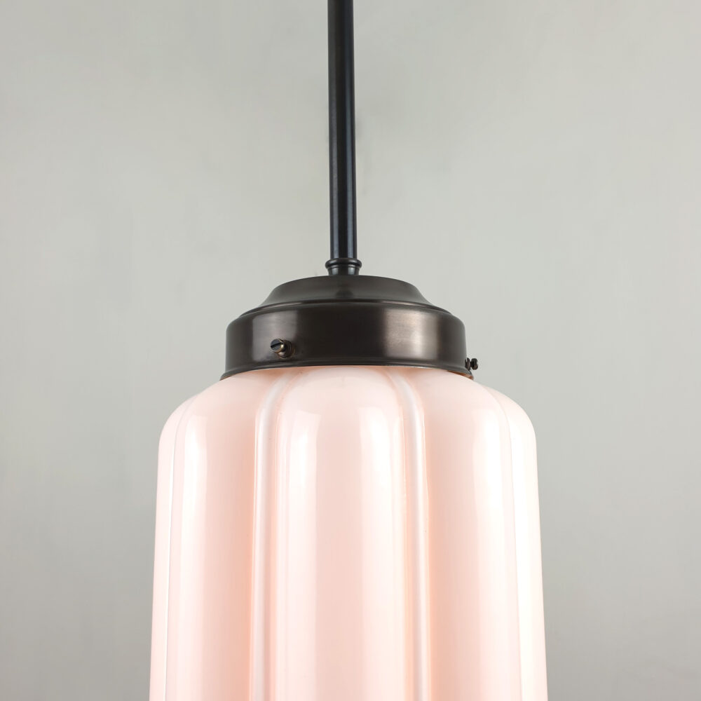 Fixed Rod Pendant with Art Deco Glass Ceiling