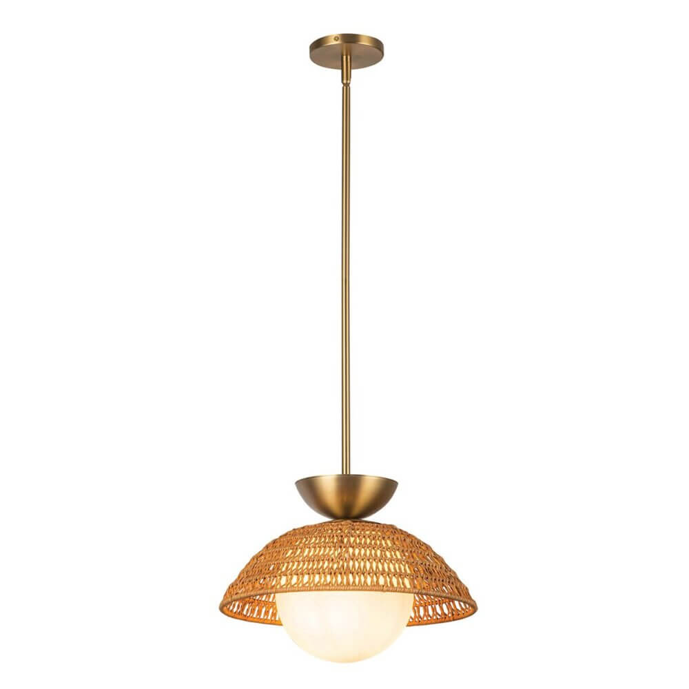 Alabaster & Bronze Round Pendant 490mm Ceiling