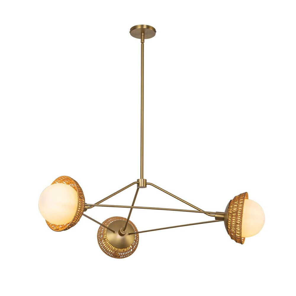 Alabaster & Bronze Round Pendant 490mm Ceiling