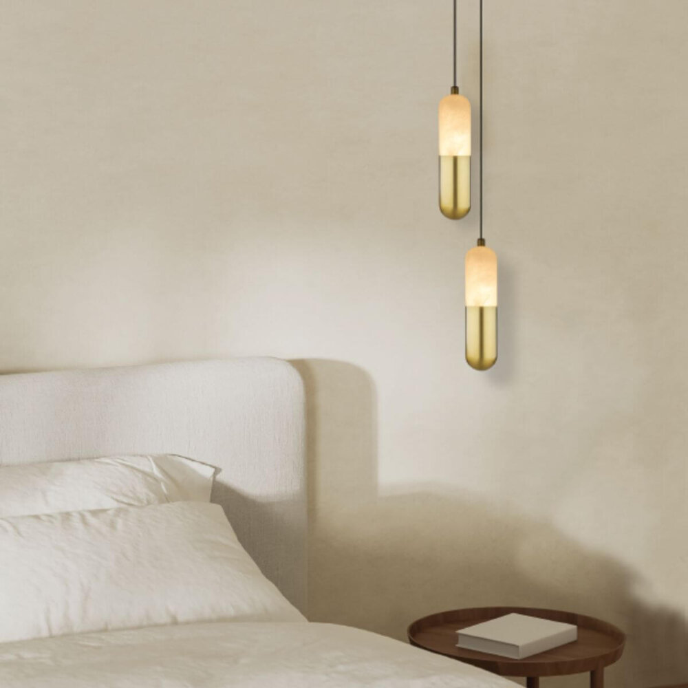 Alabaster & Brass Capsule Pendant Ceiling