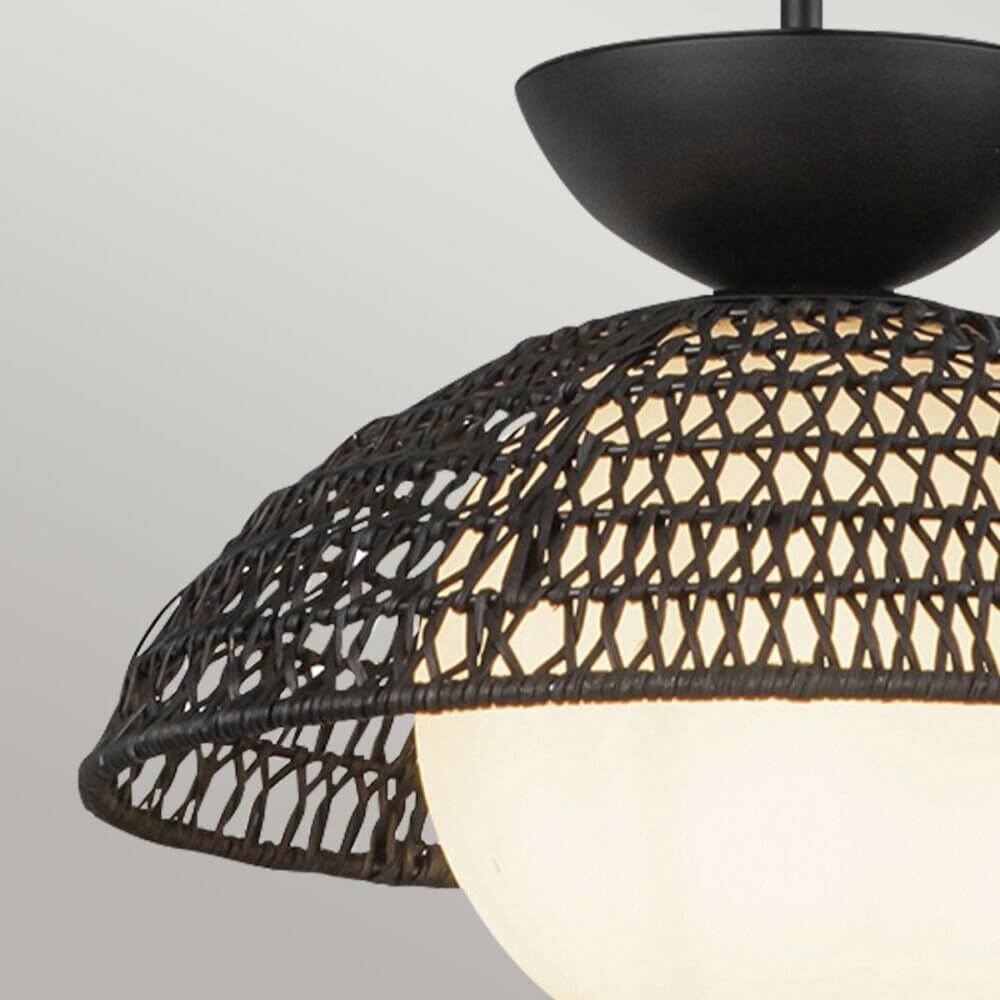 Opal Glass & Matte Pendant with Black Rattan Shade Brochure