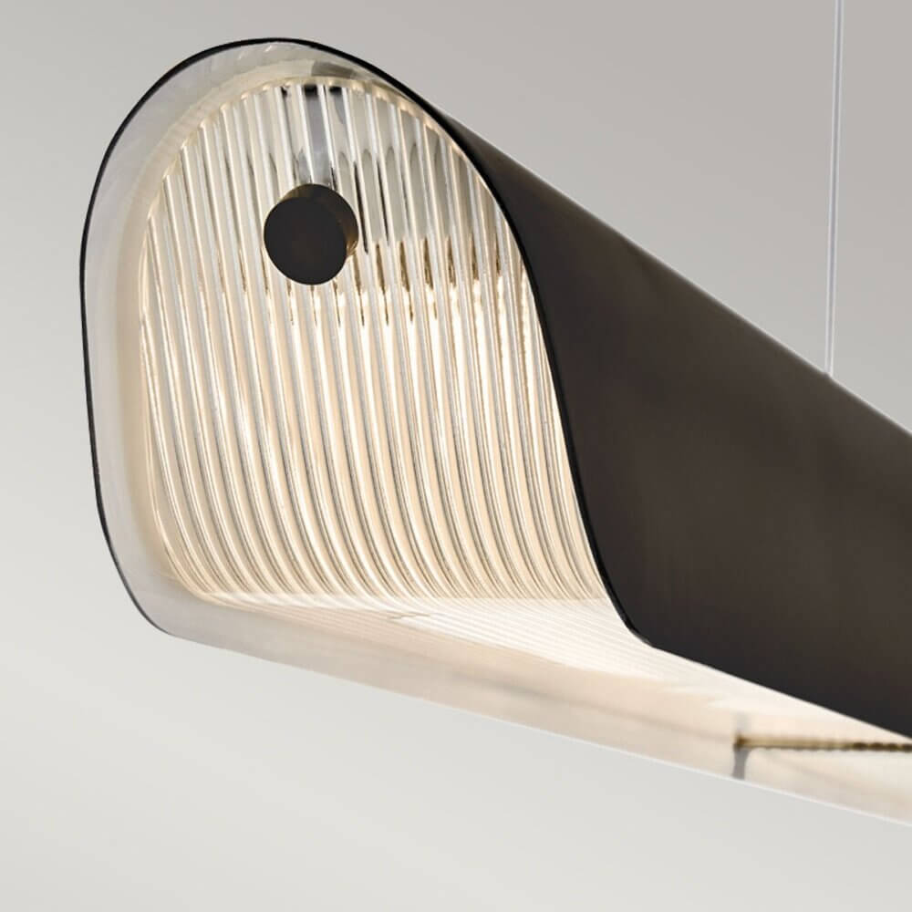 Black Oxide With Ribbed Glass Undersurface Linear Pendant Brochure