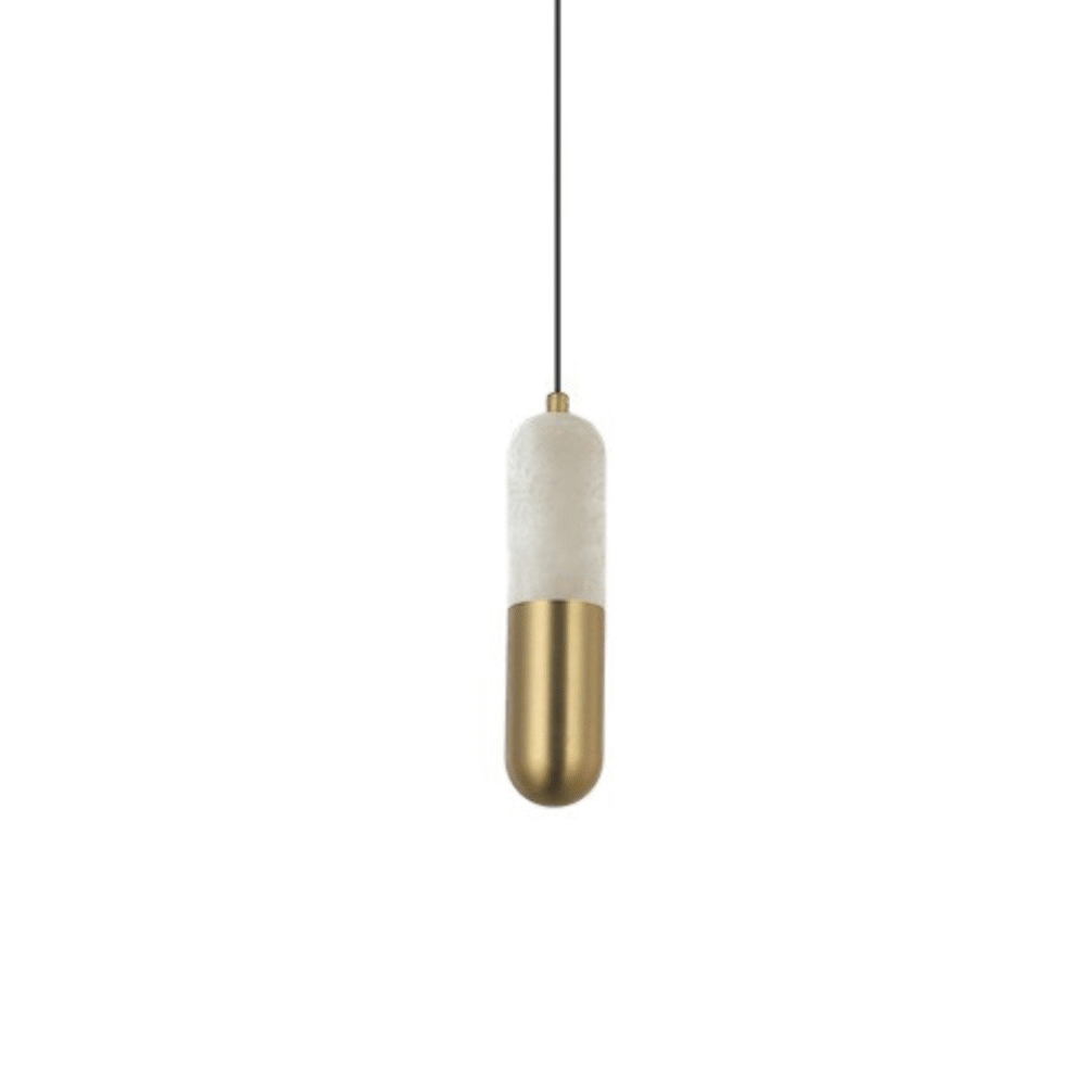 Alabaster & Bronze Round Pendant 490mm Ceiling