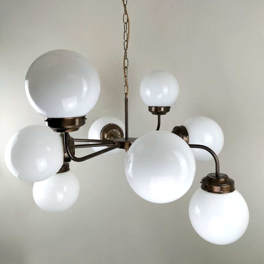 Antique Brass Opal Globe Fitting Ceiling