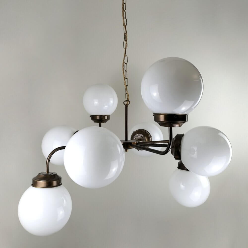 Antique Brass Opal Globe Fitting Ceiling