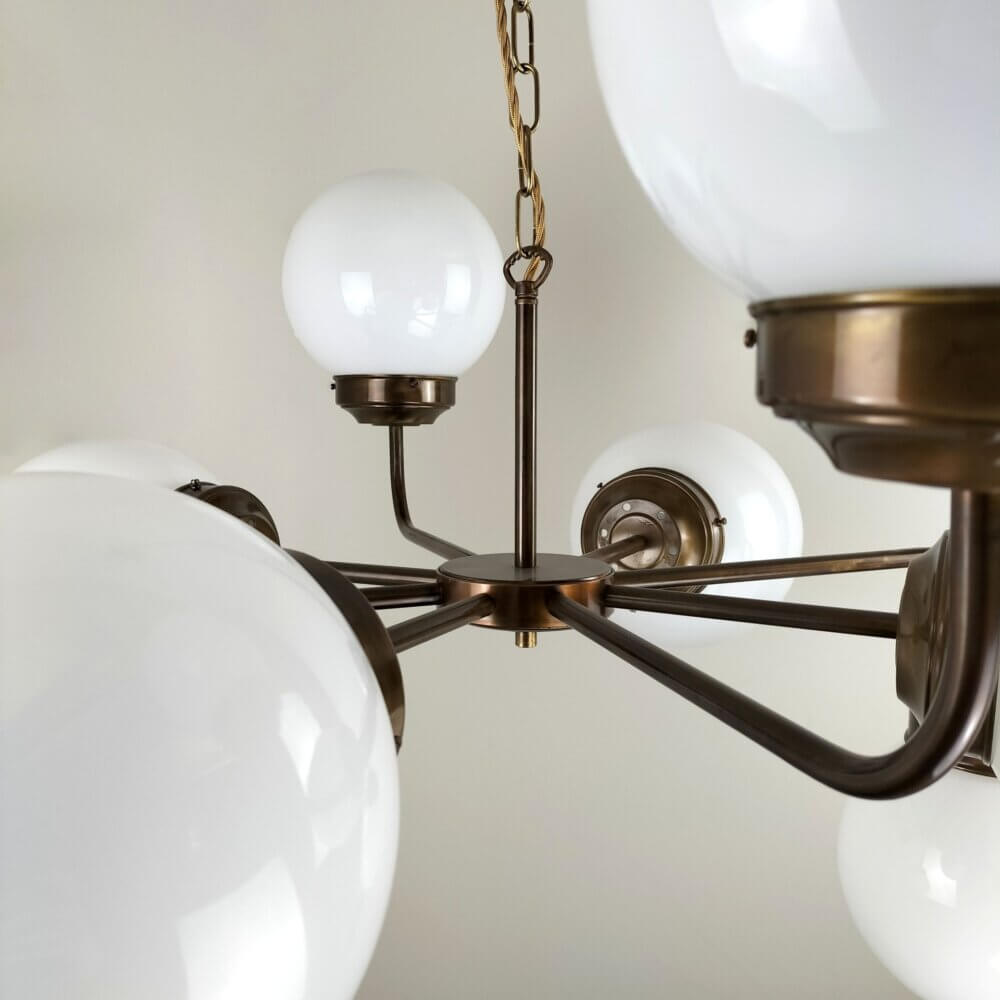 Antique Brass Opal Globe Fitting Ceiling