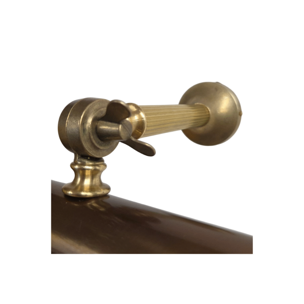 Raw Brass with Antique Brass Reeded Arm Picture Light Picture Lights