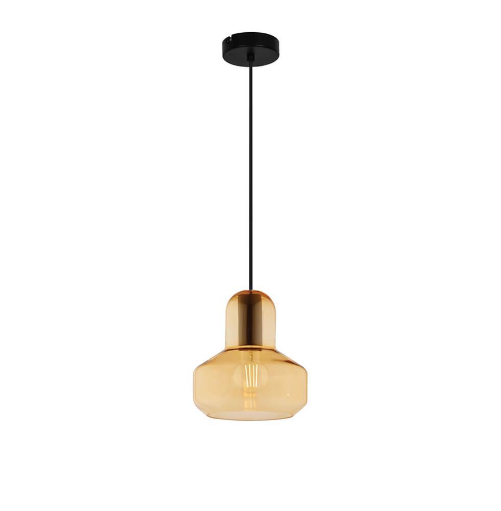 Brass Pendant Light With Prismatic Cone Shade Lighting
