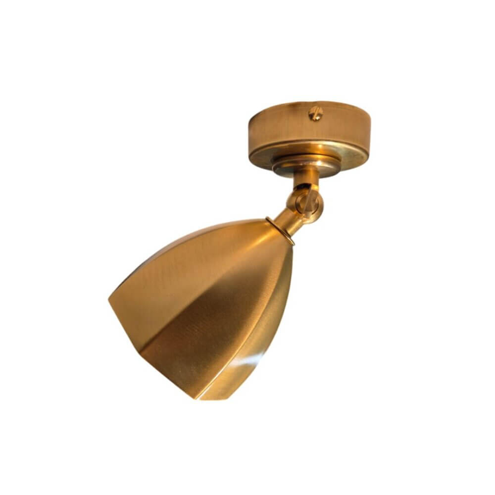 Raw Unlacquered Ribbed Brass Directional Spotlight Spotlights