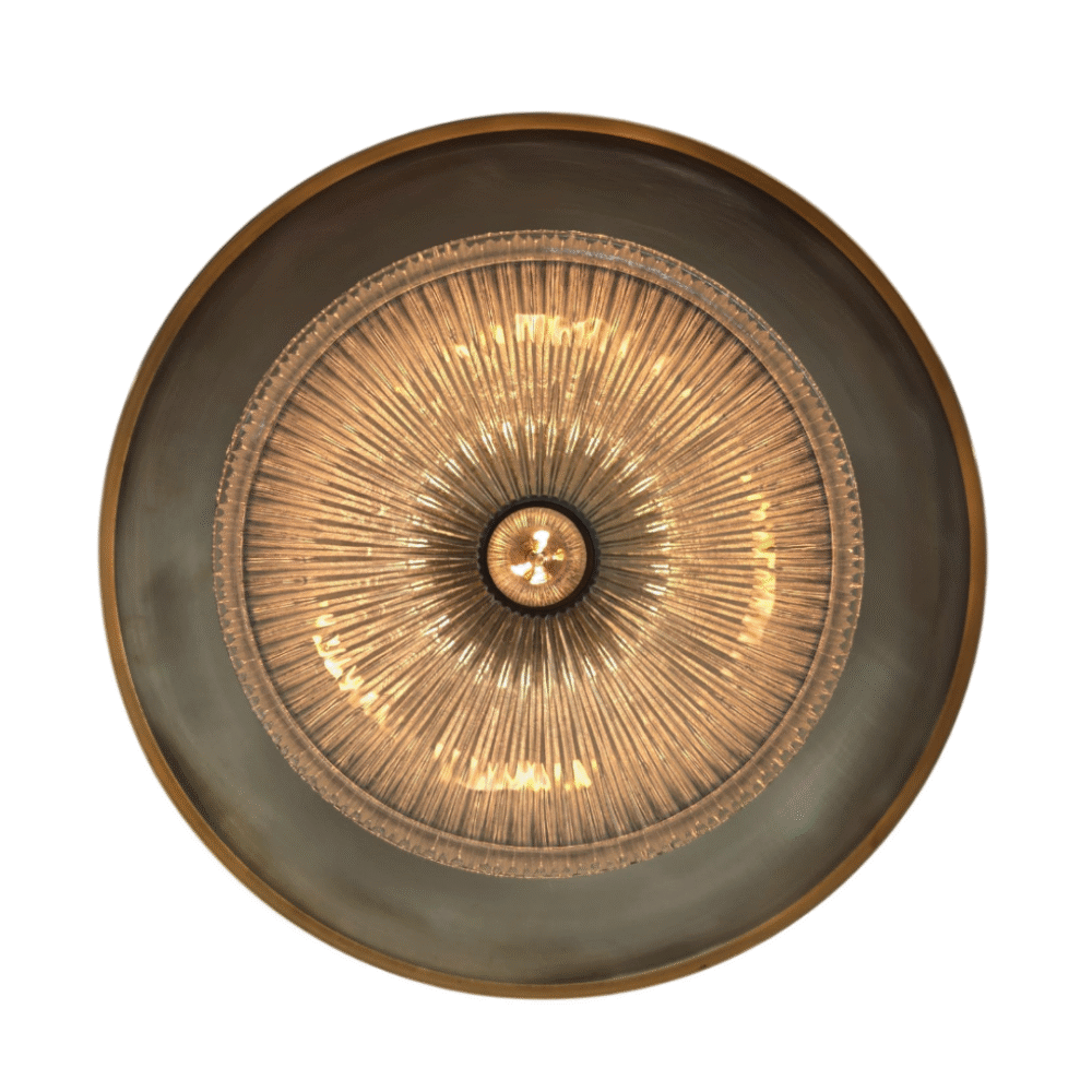 Brass Pendant Light With Prismatic Cone Shade Lighting