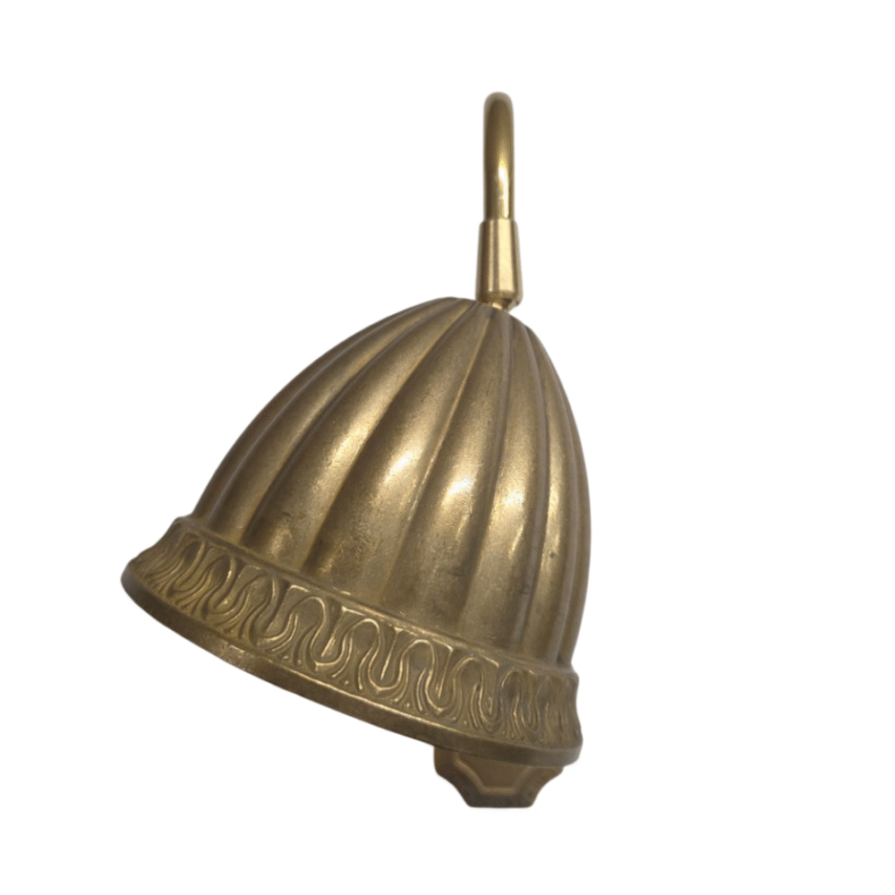 Brass Wall Light With Decorative Ribbed Shade Wall Lights