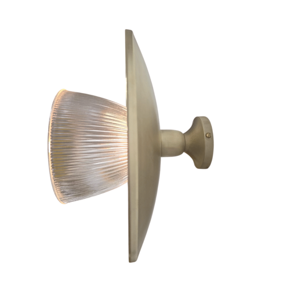 Brass Wall Light With Prismatic Cone Shade Lighting