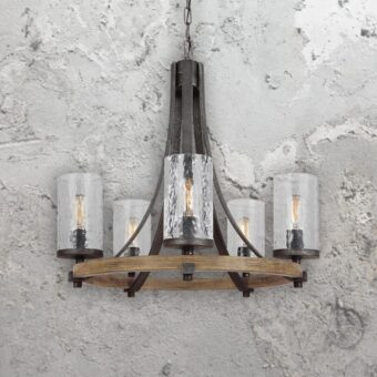 5 Light Geometric Industrial Chandelier CL 36662 5 Light Geometric Industrial Chandelier CL 36662