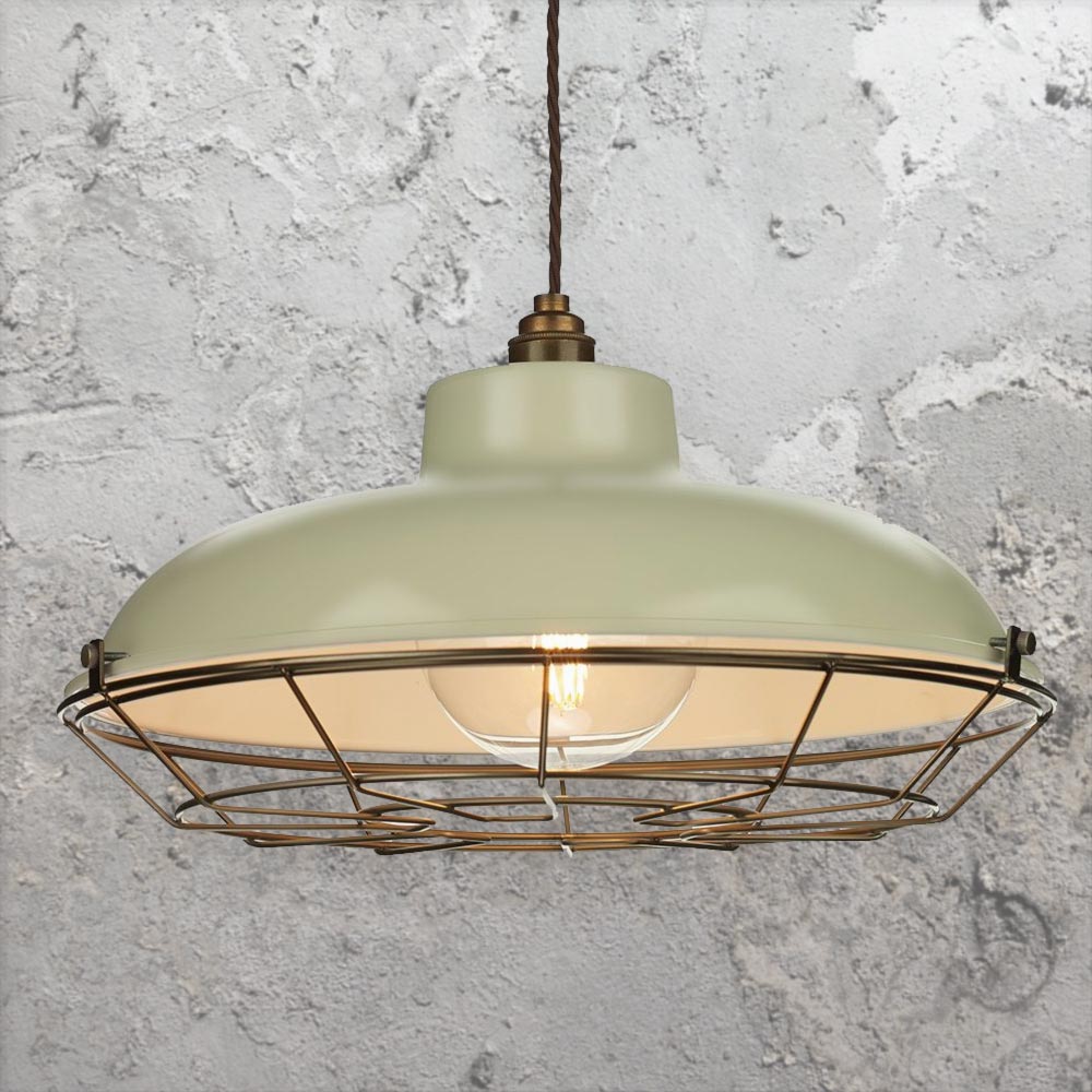 Green Cream Industrial Pendant Light Cl 34372