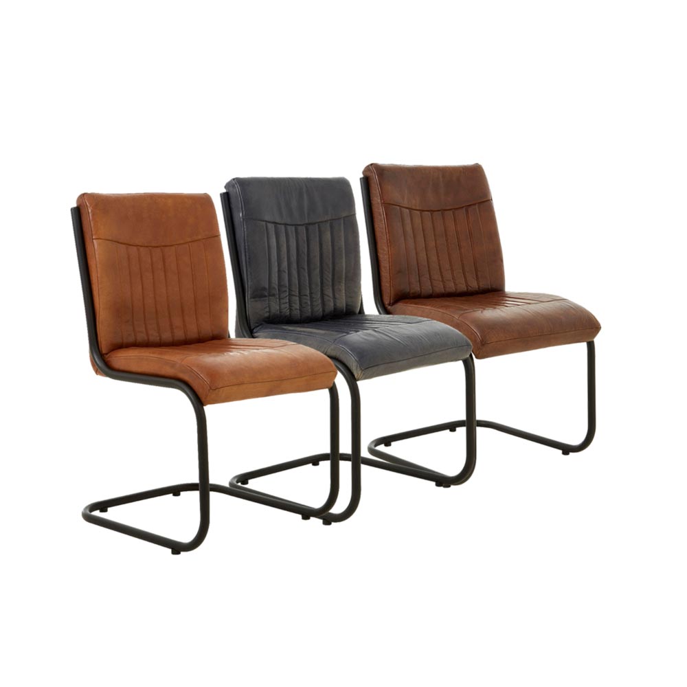 Industrial Leather Dining Chair Cl 40168 E2 Contract Lighting Uk