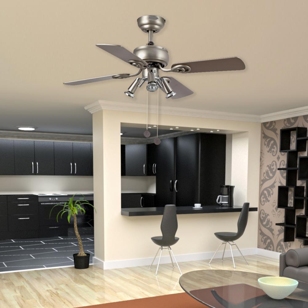 Modern Ceiling Fan With Spotlights Cl 34899