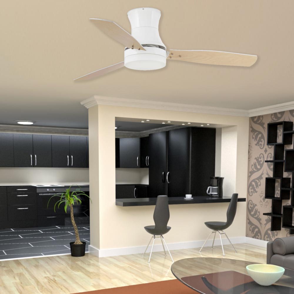 Modern White Ceiling Fan With Light Cl 34883 E2 Contract