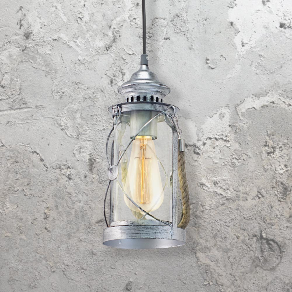 Silver Lantern Pendant Light clear glass lantern pendant light